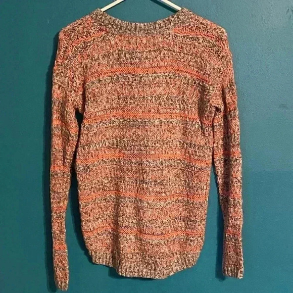 Aeropostale Striped Heather V Neck Pullover Sweater - Picture 6 of 6